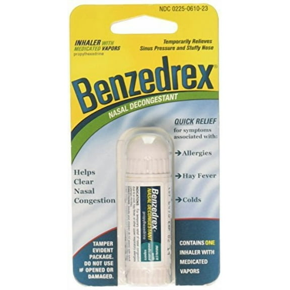 Benzedrex Nasal Decongestant Inhaler With Medicated Vapors, 12-Pack