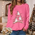 thumbnail image 2 of UngA Womens Christmas Sweatshirts Christmas Light Sweatshirts Merry And Bright Xmas Long Sleeve Shirts Crewneck Pullover Tops Sweatshirts for Women (Hot Pink,S), 2 of 6