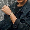 thumbnail image 3 of Cross Bracelet for Men Black Leather Christian Cross Bracelets Rope Cuff Bracelet Birthday Christmas Graduation Gifts for Him, 3 of 4