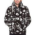 thumbnail image 4 of KLL Skeleton Print Mens Hoodie Long Sleeve Casual Pullover Hooded Sweatshirt Fashion Drawstring Hoodies with Pocket-X-Large, 4 of 6