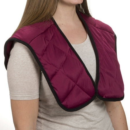 Hot or Cold Wrap- Microwaveable or Freezable Neck and Shoulder Wrap-Moist Heat or Cooling Therapy with Natural Buckwheat Filling by