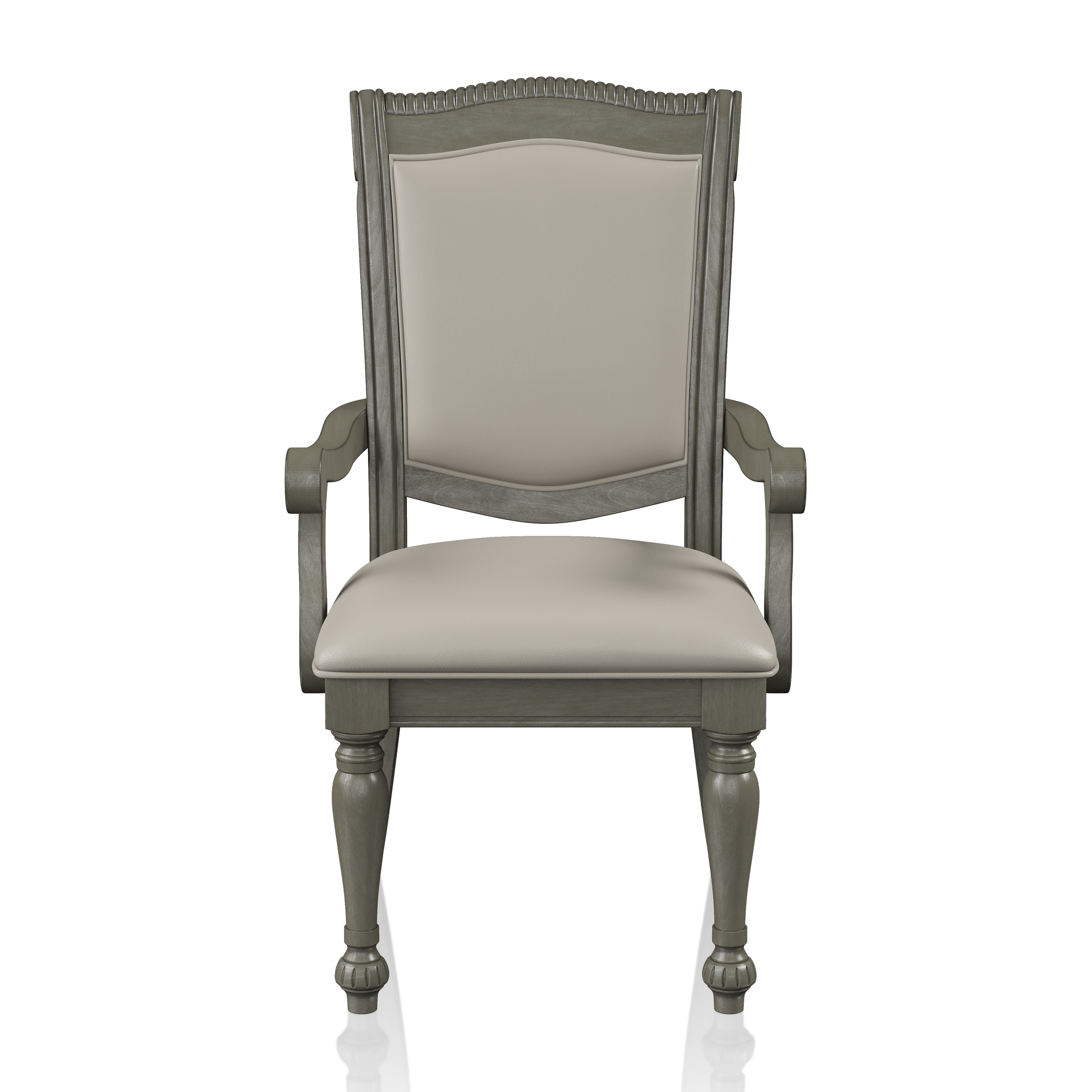 Furniture of America Paxton Padded Dining Arm Chairs - Set of 2, Gray