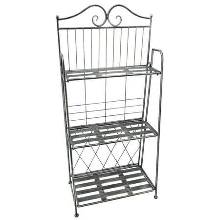 Folding Plate Stand - Anself 3-Tier Metal Folding Plant Stand Display Rack Bookshelf Unit Indoor Outdoor