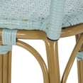 thumbnail image 6 of Cotterell Outdoor French Wicker and Aluminum 29.5 Inch Barstools, Set of 4, Light Teal and Bamboo Finish, 6 of 9