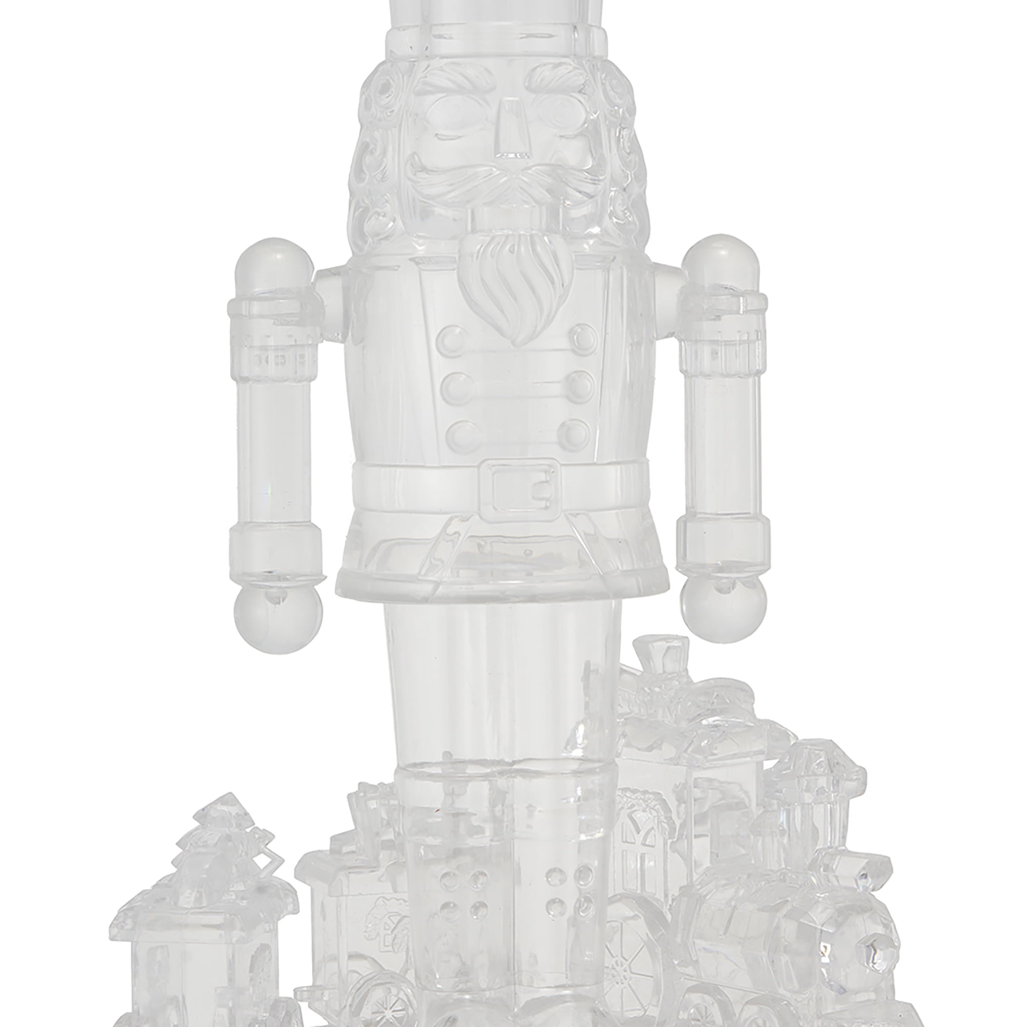 Light-Up and Musical Animated Acrylic Nutcracker with Train Christmas Decoration, Clear, 13", by Holiday Time