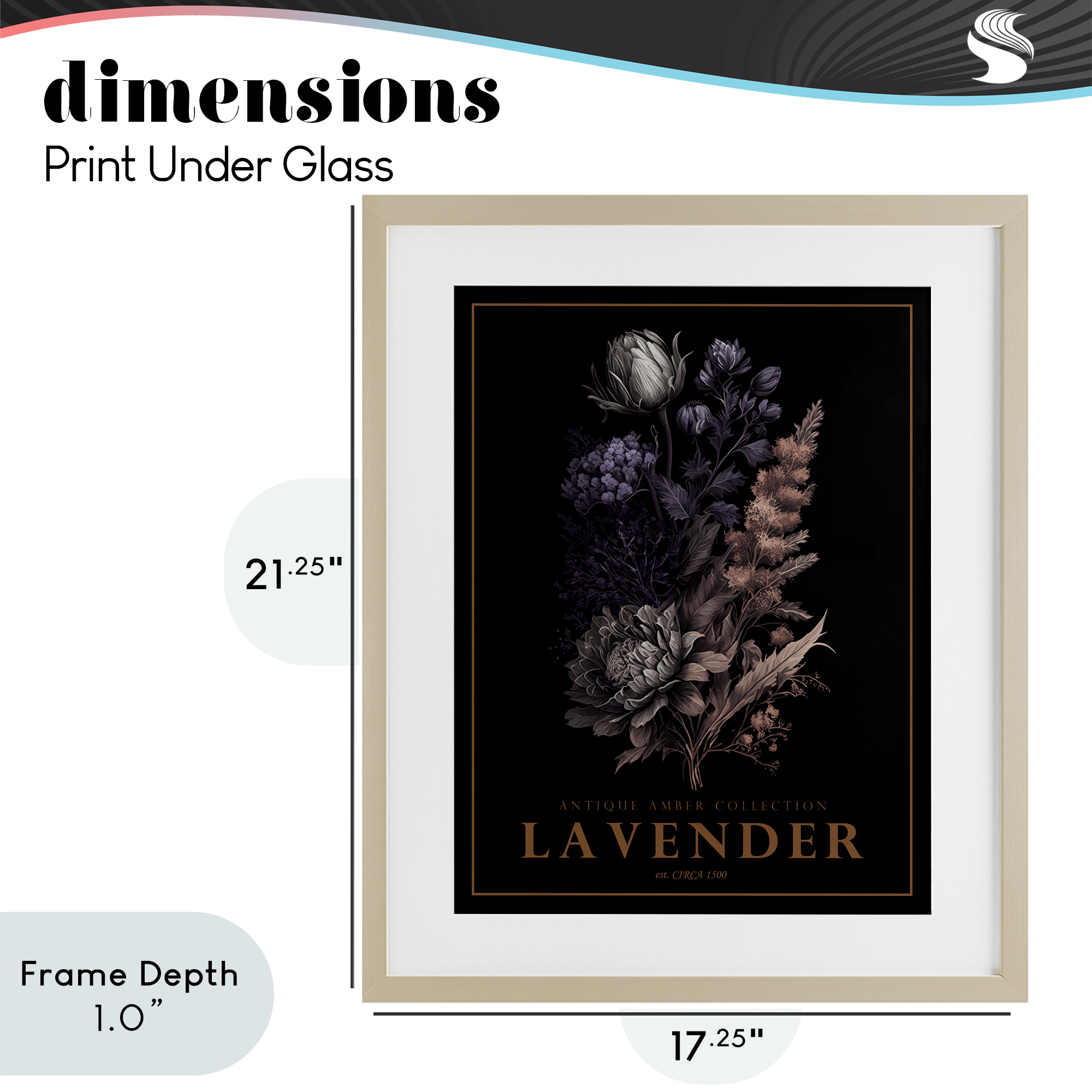 Stupell Industries Antique Lavender Bushel Birch Framed Print Under Glass, design by Christopher Giampietro