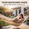 thumbnail image 7 of Detachable Hammock Spreader Bar, 2Pcs Sturdy Lightweight Wooden Crossbars, Heavy Duty Hammock Support Rods Prevent Sagging Bunching Stable Even Support for Patio Backyard Camping Garden Replacement, 7 of 7