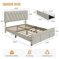 thumbnail image 3 of Gaderth Queen Bed Frame,Upholstered Platform Bed Frame With Storage Drawers,Mattress Foundation With Wooden Slats Support,No Box Spring Needed, 3 of 7