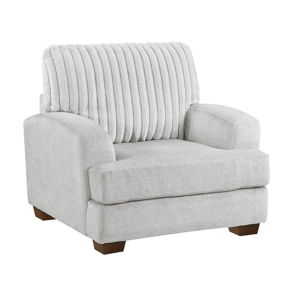 Witz Accent Armchair- Ribbed Texture Light Gray Corduroy Back