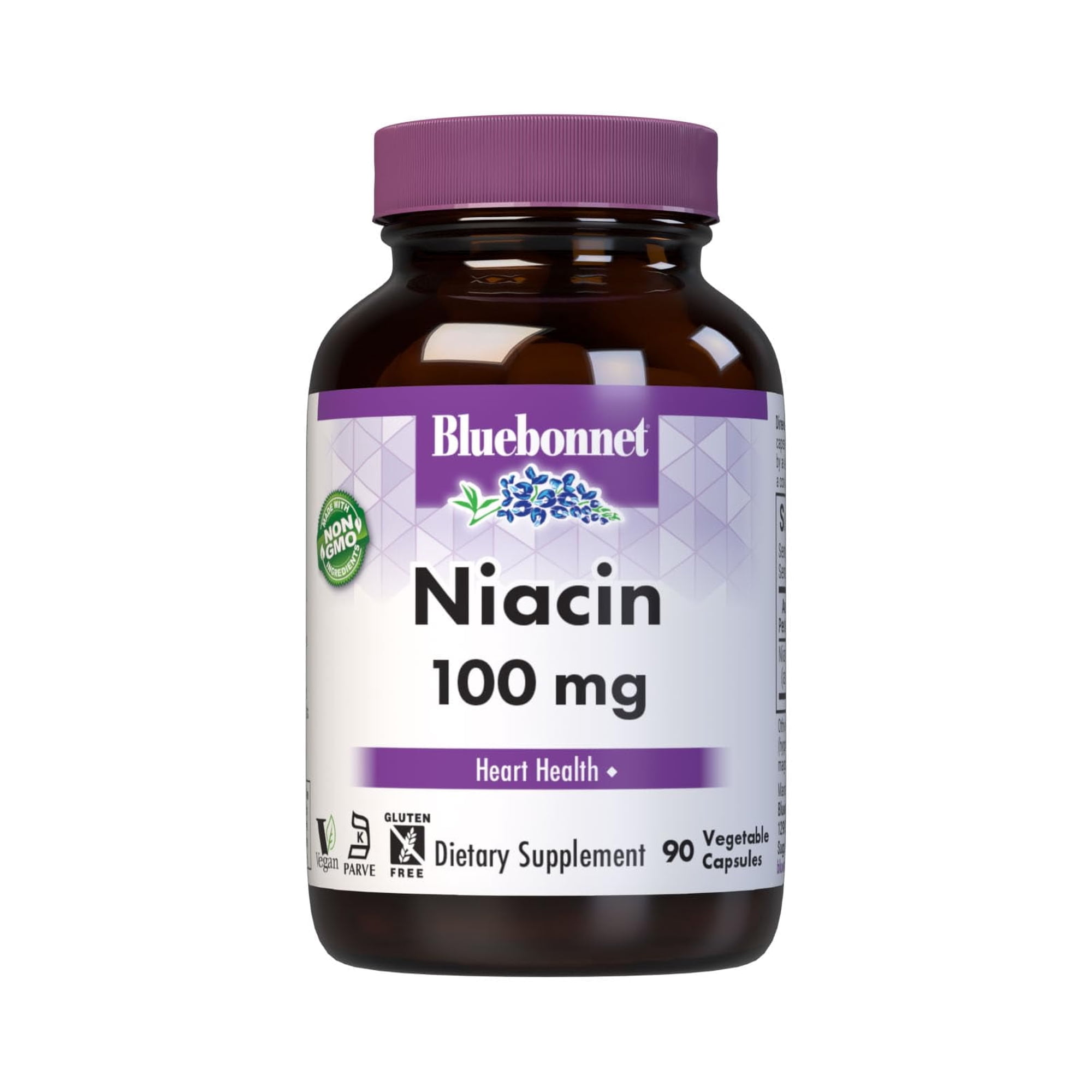 Bluebonnet Niacin 100mg Vitamin B3 Nicotinic Acid Flush-Free Niacin Supplement, 90 Caps