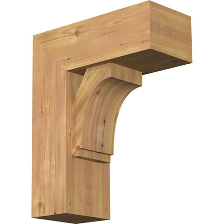 

Ekena Millwork 7 1/2 W x 18 D x 22 H Imperial Block Smooth Bracket w/ Offset Brace Western Red Cedar