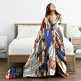 thumbnail image 6 of Dwayne Douglas Johnson Blanket Soft and Warm Lightweight Fluffy Throws Blankets Rug Carpet Gift for Beach Yoga Bedroom Living Room Decoration Sofa Camping Trip Dorm Decor All Season, 6 of 6