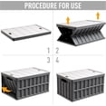 thumbnail image 4 of 64L Collapsible Storage Bins with Lids Plastic Storage Containers for Organizing Stackable Storage Box Large Heavy Duty Utility Crates, 4 Packs, 4 of 15