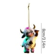 thumbnail image 3 of PRETXORVE Christmas Tree Ornament, Christmas Pendant, Acrylic Cow Decoration Ornaments, Cute Cow Pendant Home Decoration, Cute Acrylic Plateau Cow Pendant, 3 of 9