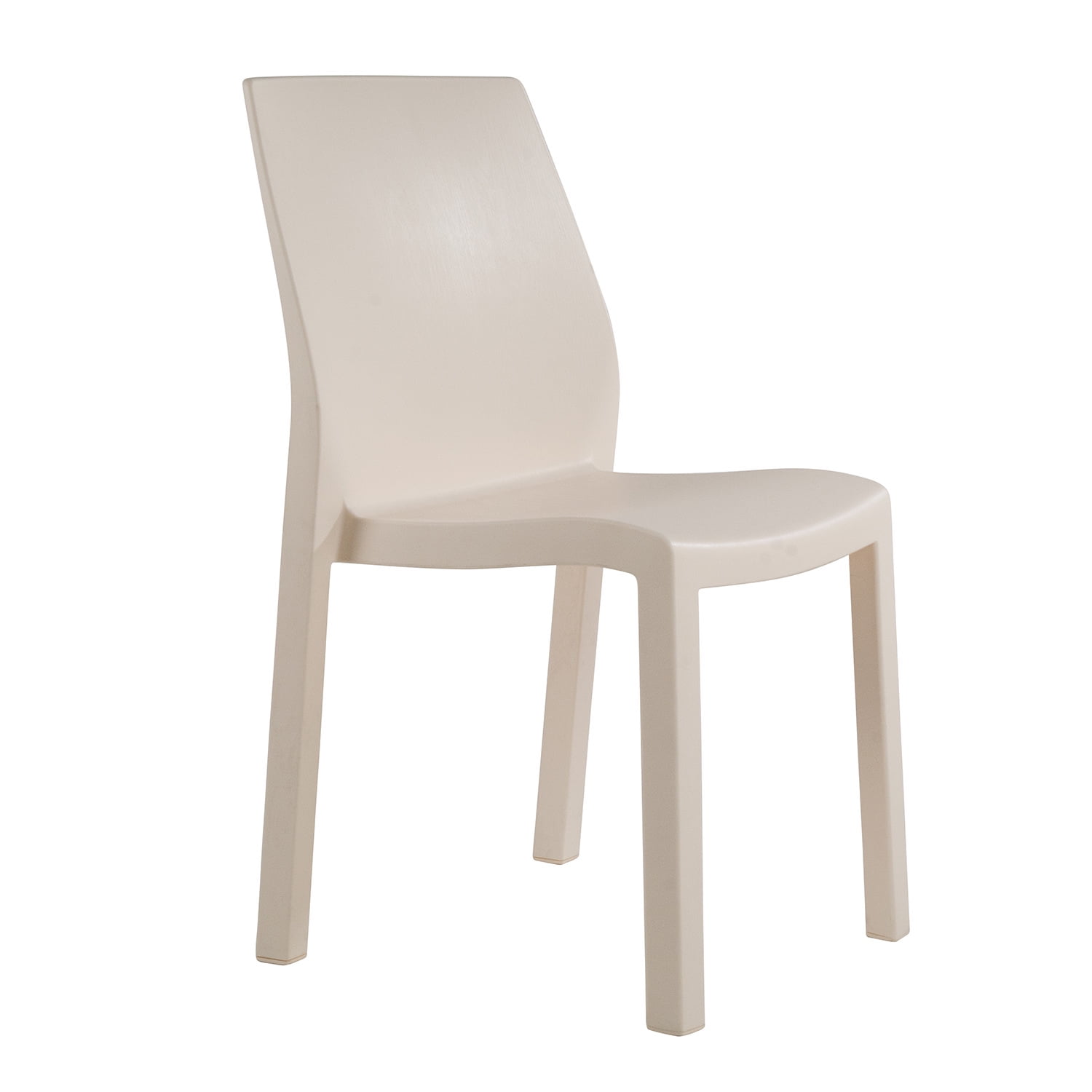 WRGHOME Palma Modern Outdoor/Indoor Plastic Resin Stacking Patio Dining Chairs  (Set of 2) - IVORY