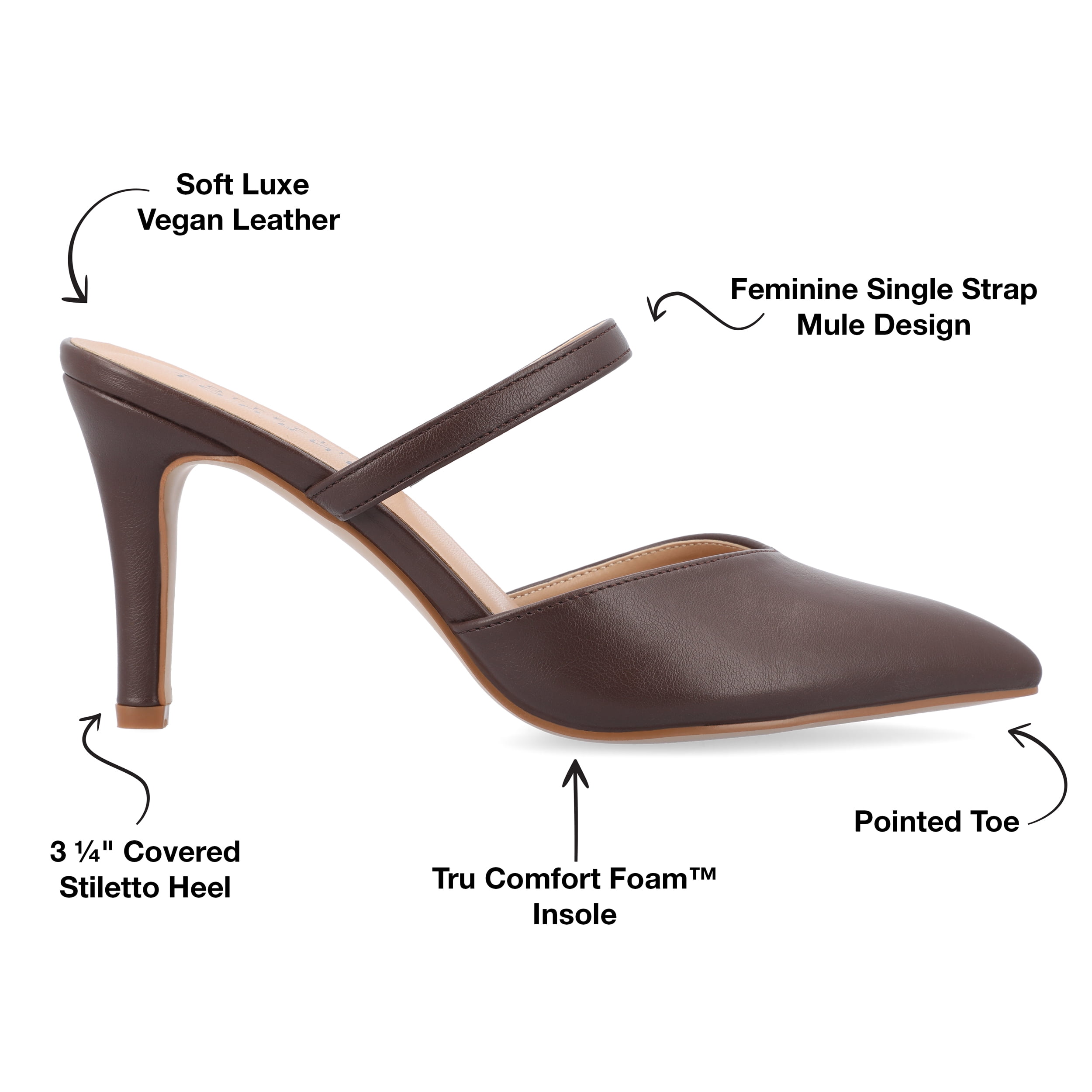 Journee Women's Yvon SuperNatural Shades Pointed Toe Mule Pumps