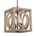 thumbnail image 2 of LNC 4-Light Square Rustic&Farmhouse Wooden Chandelier for Dining Room, 2 of 11