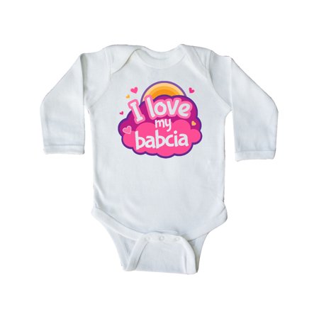 

Inktastic I Love My Babcia Girls Gift Baby Girl Long Sleeve Bodysuit