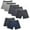 L GY x2+D GY x2+BK x2+D BLU, variant on 7PK Assorted Mens Cotton Boxer Briefs Comfort Flexible Soft Waistband Underwear