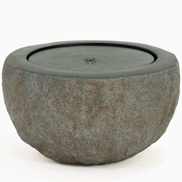 Sunnydaze Fontaine à Bulles en Polystone pour Intérieur/extérieur avec Bol Rond - Gris