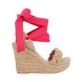 thumbnail image 2 of Alpargata sandalia de plataforma con yute natural para mujer con ajuste de listones fucsia estilizados. Platonia  ANTONELLA-02-FUCSIA, 2 of 6