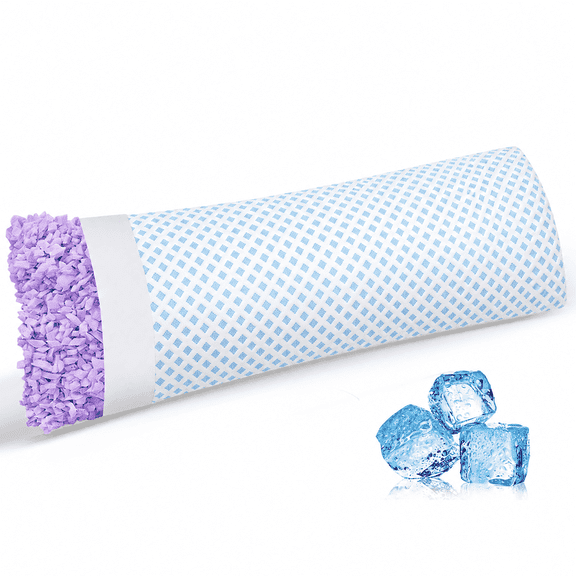 SORMAG Body Pillow, Cooling Memory Foam Body Pillows for Side Sleeper Adults, Long Pillow for Bed, Big Large Firm Full Body Pillow, Purple 20x54 inch