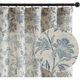 thumbnail image 1 of Linen Floral Curtain for Living Room Length Drape with Printed Flower Light Filtering Curtains Rod Pocket Back Tab Taupe Window Treatment Set Bedroom Drapes Panels Taupe, 1 of 10