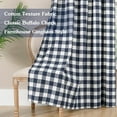 thumbnail image 2 of Buffalo Check Plaid Curtains for Living Room, Bedroom Farmhouse Gingham Style Cotton Texture Rod Pocket Semi Curtain Drapes, Navy, 52 x 63 Inch(2 Panels), 2 of 8