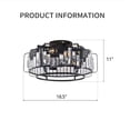 thumbnail image 3 of KPIBEST 18.5'' Flush Mount Caged Ceiling Fan with Remote Control, Farmhouse Rustic Low Profile Small Vintage Enclosed Ceiling Fan Lighting Fixture Bedroom Dining Room, 3 of 11