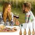 thumbnail image 2 of Zootealy 4 PCs Cheese Cutter Set With Wood Handle Stainless Steel Cheese Slicer Cheese Cutlery, 2 of 7