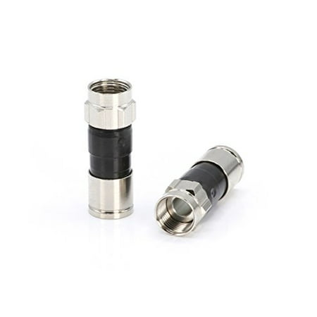 Coaxial Cable Compression Fitting / Connector – for RG6 Coax Cable – with Weather Seal O Ring and Water Tight Grip (4 (Best Rg6 Compression Connectors)