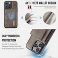 thumbnail image 3 of ELEHOLD Case for iPhone 15 Pro Max, Magnetic 2 in 1 Detachable Leather Wallet Case with Card Holder & Stand,Coffee, 3 of 6
