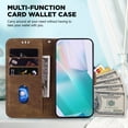 thumbnail image 4 of Leather Flip Card Wallet Case for iPhone 17 Air, iPhone 17 Pro Max, 16 Pro Max, 16 Plus, 15 Pro Max, 15 Plus, iPhone 16e, Shockproof Protective Phone Cover with Kickstand and Card Slot, 4 of 11