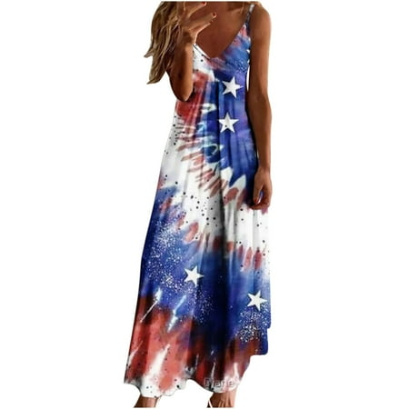 

YanHoo Women s Maxi Dress Summer Casual Sundress Sleeveless Long Dresses Hawaiian Beach Maxi Dress