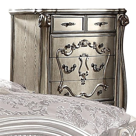 Bowery Hill 5-Drawer Wooden Bedroom Chest in Antique Platinum