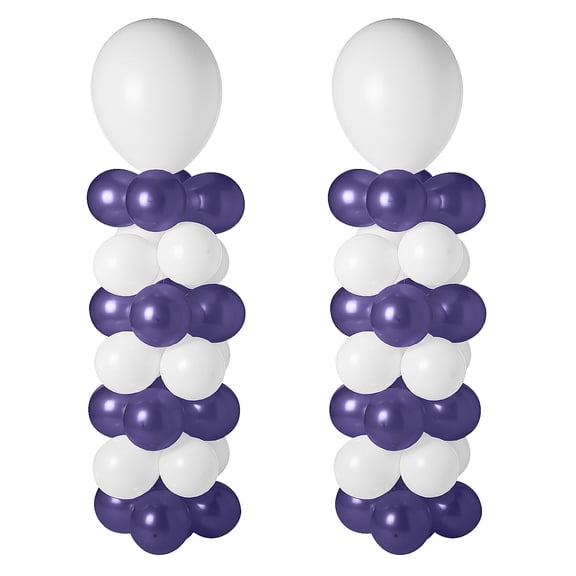 Purple & White Balloon Column Kit 131 Pieces