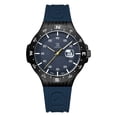 thumbnail image 1 of Reloj Glock Precision para hombre con carcasa de acero negro y silicona azul, 1 of 1