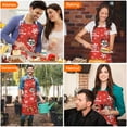 thumbnail image 4 of Red Christmas Snowman Apron-Garden Aprons for Women with Pockets-Cotton Linen Waterproof Kitchen Cooking Gardening Aprons Adjustable for Kitchen,Cooking,BBQ and Salon 32"x27", 4 of 7