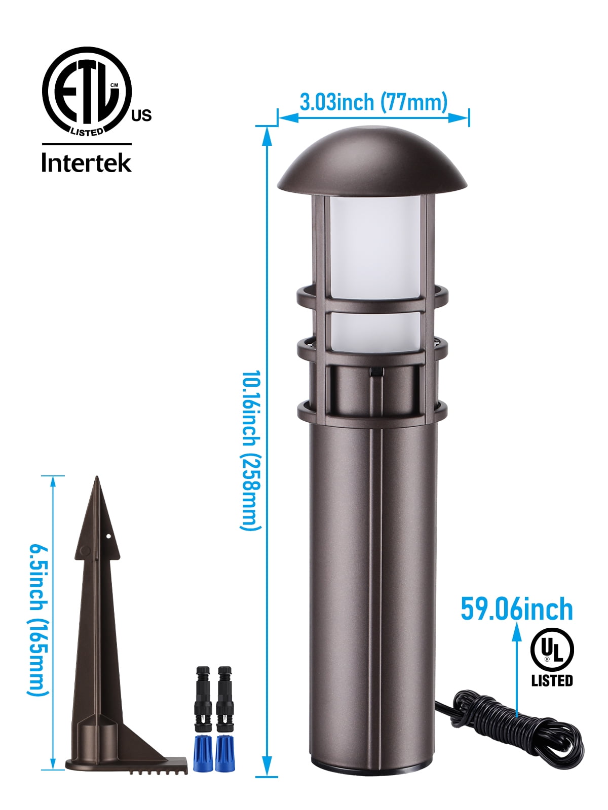 18 Pack 3W LED Landscape Light, IP65 Waterproof, 12-24V Low Voltage, 3000K Warm White, Aluminum Housing with Ground Stake