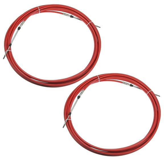2pcs 40ft 472 Inch Marine Type 3300 / 33C Throttle Shift Remote Control Box Cable for Yamaha Outboard Engine Boat Red