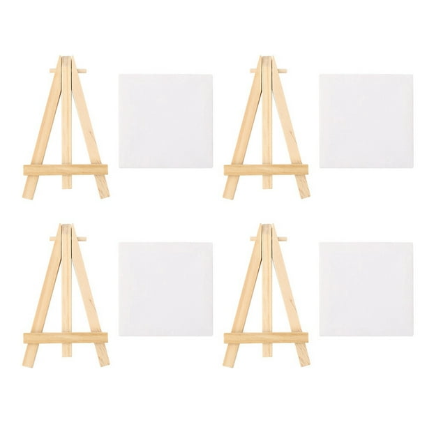 10Pack Small Tabletop Display Stand Easel - Wood Tripod, Kids