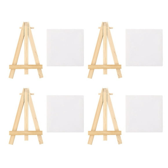 Ensemble de Chevalets, Mini Chevalet en Toile et Bois, Trousse de Chevalet d'Exposition en Bois, Support de Peinture sur Bois, Fonctionnalité Polyvalente