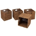 thumbnail image 1 of Trademark Innovations Panier de Rangement Pliable, 12"L x 12"W x 12"H, Marron, Lot de 4, 1 of 2