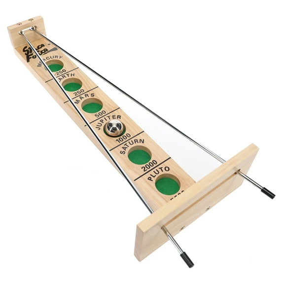 WE Games Shoot The Moon, Solid Natural Wood Rolling Ball Game for Family Game Night, 18 inches
