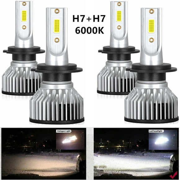 4pcs H7 LED Headlight Bulbs For Hyundai Elantra GLS Sedan2001-2006 High/Low Beam 6000K White