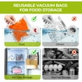 thumbnail image 5 of Reusable Vacuum Sealer Bags for Food with Air Valve, 50 Pack BPA‑Free Saver Dishwasher‑Safe, Freezer,Microwave, Odor-Resistant, Leak‑proof Leftovers, Meal Prep, Sous Vide, BBQ, 5 of 5