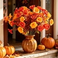 thumbnail image 5 of Fall Artificial Orange Flower Bouquet, Realistic Silk Morning Glories for Thanksgiving, Halloween & Home Decor, 5 of 5