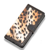 Decase for Apple iPhone 15 Plus,Luxury Premium PU Leather Folio Card Slots Stand Shockproof Wallet Phone Case With Crossbody Strap,for Apple iPhone 15 Plus - Leopard Gold