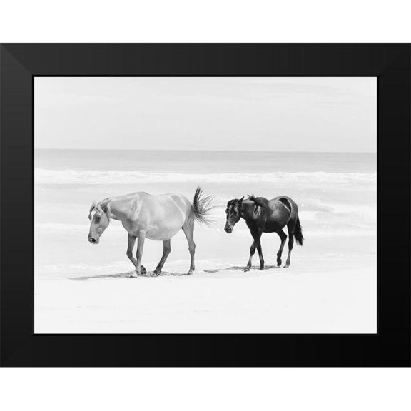 Curinga, Kim 14x12 Black Modern Framed Museum Art Print Titled - Beach Horse Duo