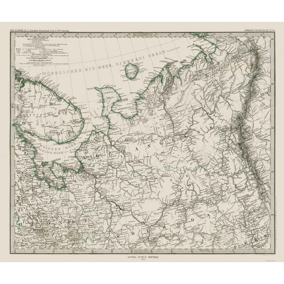 Historic Map - Russia Western - Perthes 1872 - Vintage Wall Art